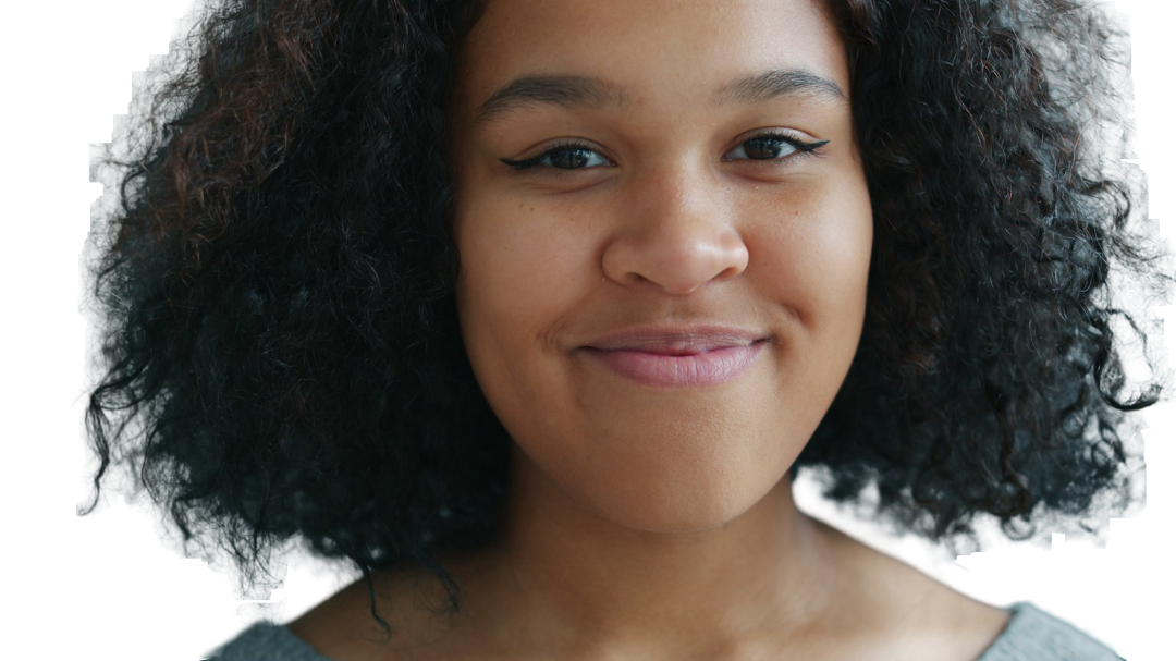 Loose curls against a plain background: Pixelcut automatic cutout